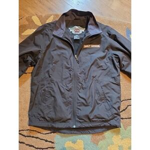 Harley Davidson Men's  Windbreaker Jacket Size Small Black Full Zip